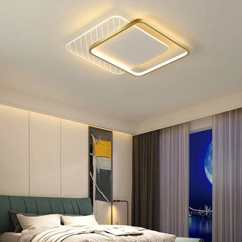 Lumière de plafond encastrée LED en acrylique et fer moderne minimaliste ronde carrée empilable pour salon 