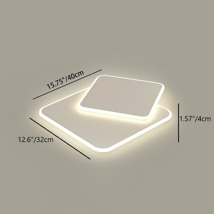 Plafonnier LED en acrylique et fer empilé carré triangulaire minimaliste moderne pour salon 
