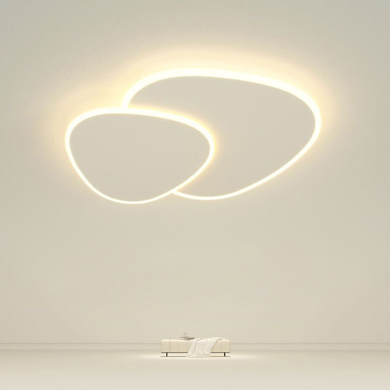 Modern Minimalist Triangle Square Stacked Acrylic Iron LED Flush Mount Ceiling Light For Living Room