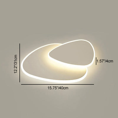Modern Minimalist Triangle Square Stacked Acrylic Iron LED Flush Mount Ceiling Light For Living Room