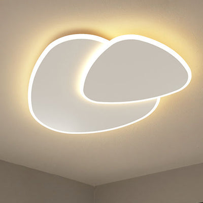 Modern Minimalist Triangle Square Stacked Acrylic Iron LED Flush Mount Ceiling Light For Living Room