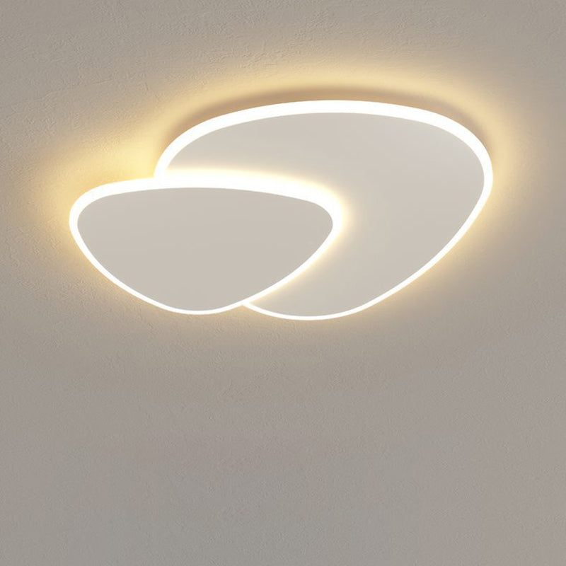 Modern Minimalist Triangle Square Stacked Acrylic Iron LED Flush Mount Ceiling Light For Living Room