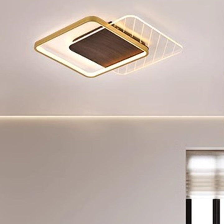 Plafonnier LED contemporain scandinave rond en acrylique et fer pour salon 