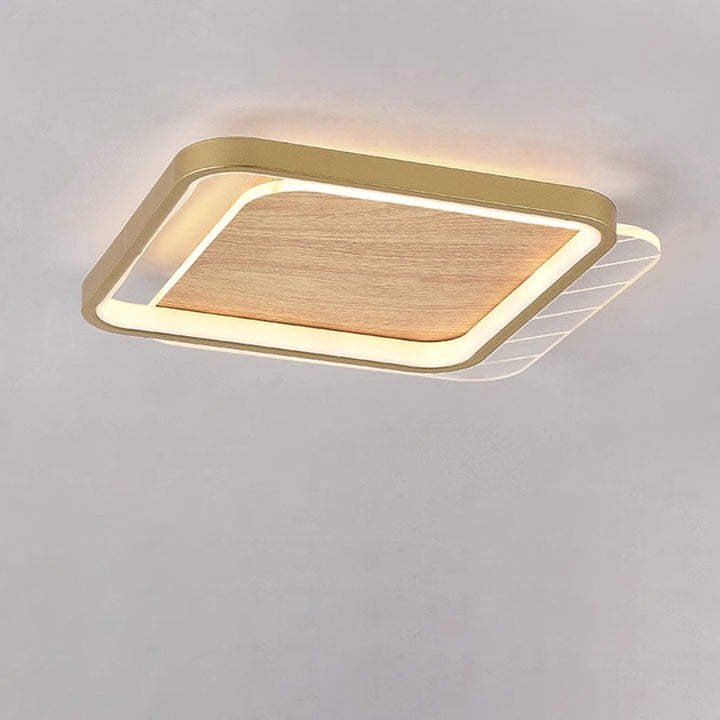 Plafonnier LED contemporain scandinave rond en acrylique et fer pour salon 