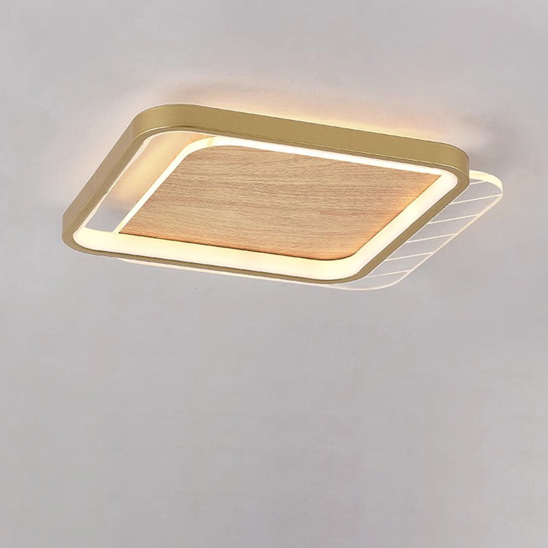 Contemporary Scandinavian Round Ring Square Acrylic Iron LED Flush Mount Ceiling Light For Living Room