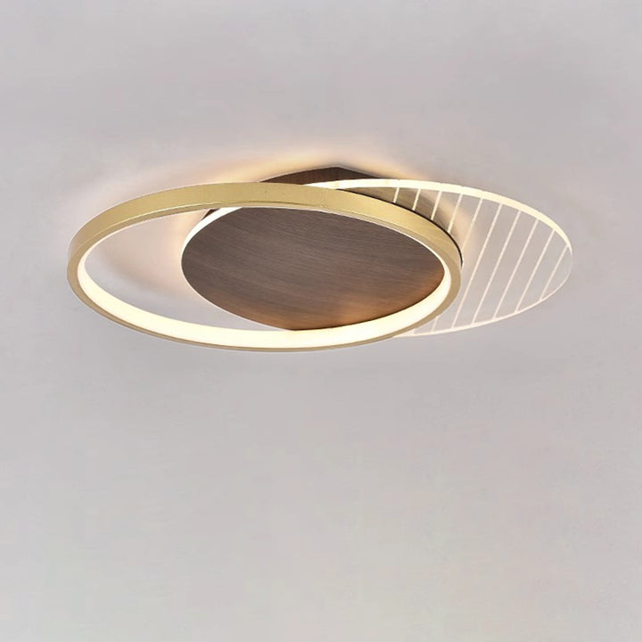 Plafonnier LED contemporain scandinave rond en acrylique et fer pour salon 