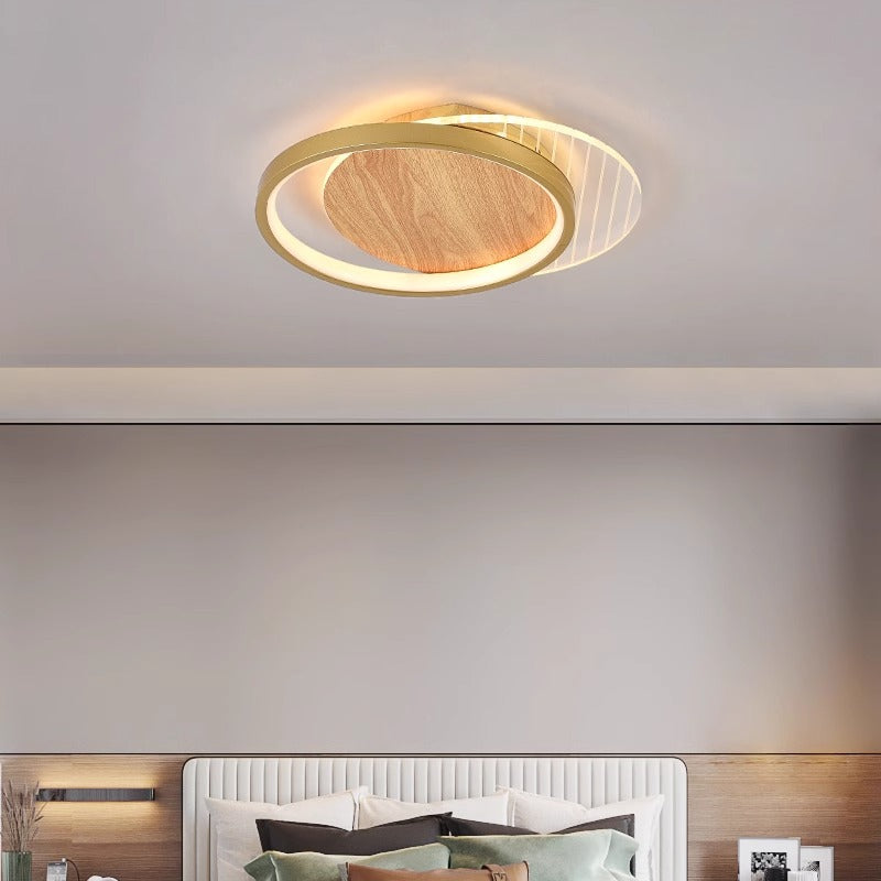 Contemporary Scandinavian Round Ring Square Acrylic Iron LED Flush Mount Ceiling Light For Living Room