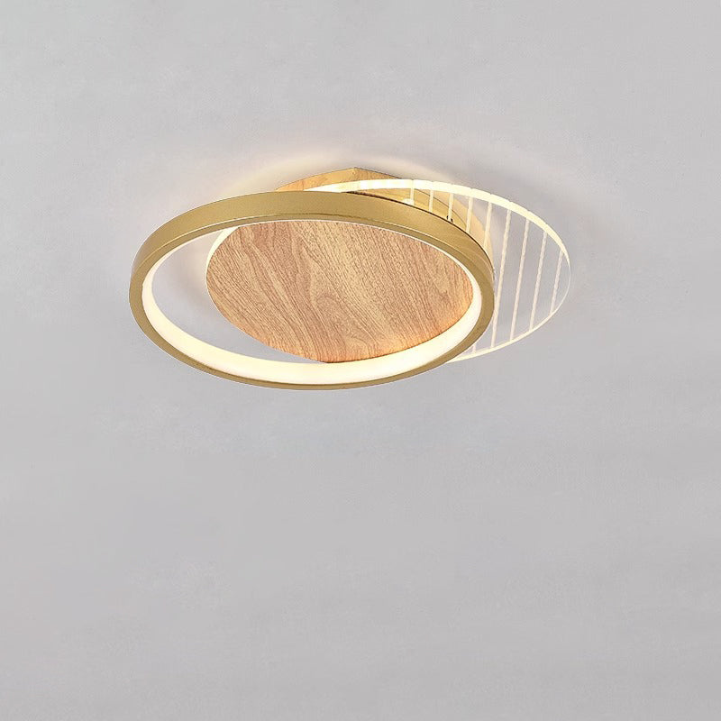 Contemporary Scandinavian Round Ring Square Acrylic Iron LED Flush Mount Ceiling Light For Living Room
