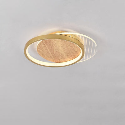 Contemporary Scandinavian Round Ring Square Acrylic Iron LED Flush Mount Ceiling Light For Living Room