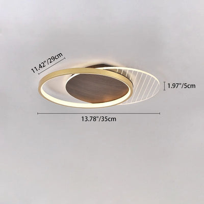 Contemporary Scandinavian Round Ring Square Acrylic Iron LED Flush Mount Ceiling Light For Living Room
