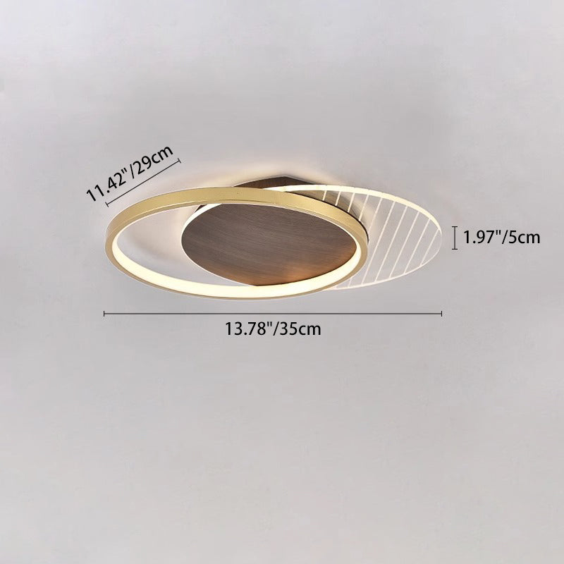 Contemporary Scandinavian Round Ring Square Acrylic Iron LED Flush Mount Ceiling Light For Living Room