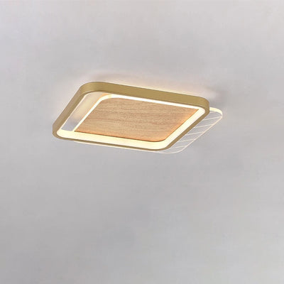Contemporary Scandinavian Round Ring Square Acrylic Iron LED Flush Mount Ceiling Light For Living Room