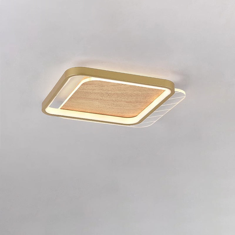 Contemporary Scandinavian Round Ring Square Acrylic Iron LED Flush Mount Ceiling Light For Living Room