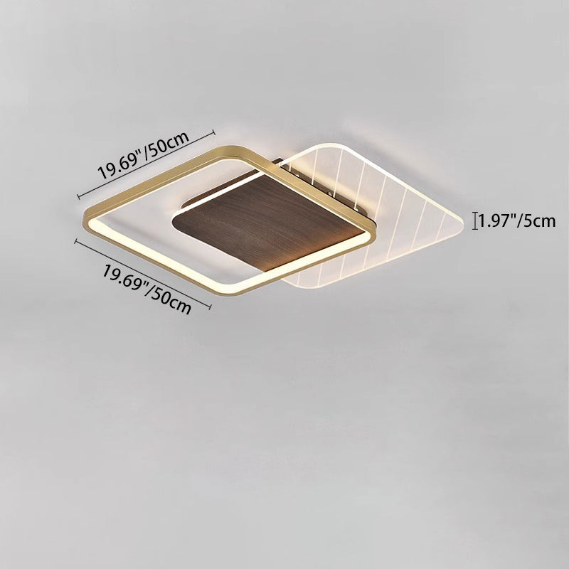 Plafonnier LED contemporain scandinave rond en acrylique et fer pour salon 