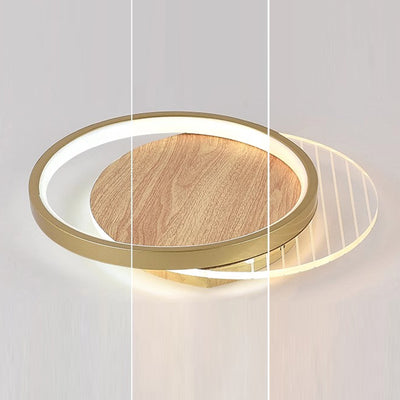Contemporary Scandinavian Round Ring Square Acrylic Iron LED Flush Mount Ceiling Light For Living Room