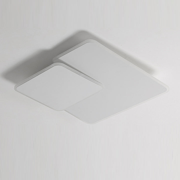 Plafonnier LED carré en acrylique et fer superposé de simplicité moderne pour salon 
