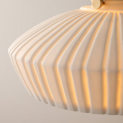Contemporary Scandinavian Round Cylindrical Bowl Glass Brass 1-Light Pendant Light For Living Room
