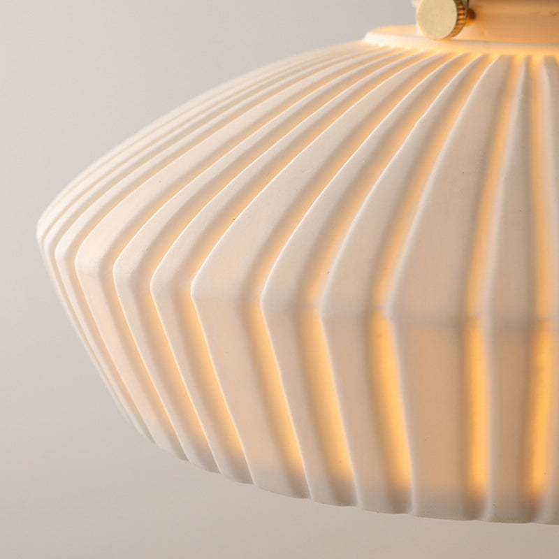 Contemporary Scandinavian Round Cylindrical Bowl Glass Brass 1-Light Pendant Light For Living Room