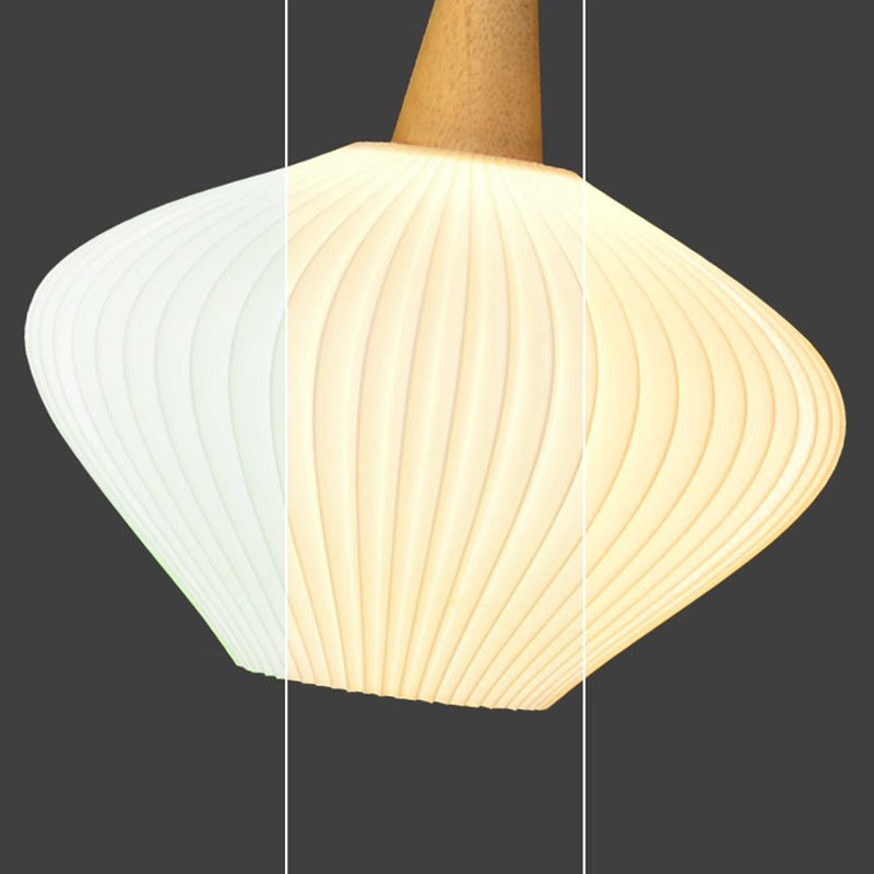 Traditionelle chinesische Laterne Origami Runde umweltfreundliche PLA Holz Metall 1-Licht Pendelleuchte für Wohnzimmer 