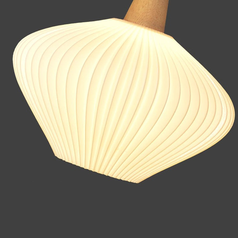 Traditionelle chinesische Laterne Origami Runde umweltfreundliche PLA Holz Metall 1-Licht Pendelleuchte für Wohnzimmer 