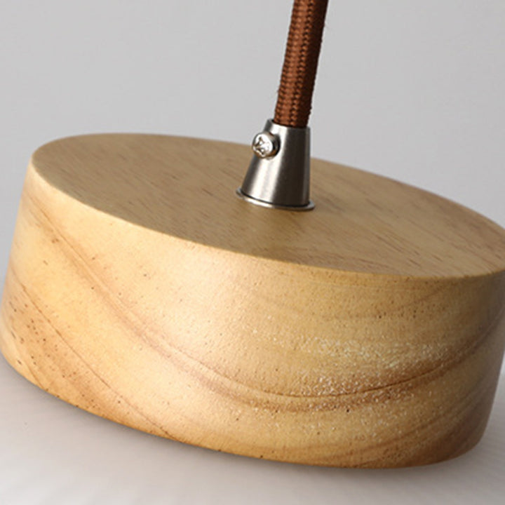 Traditionelle japanische zylindrische runde gealterte Glas-Holz 1-Licht Pendelleuchte für Wohnzimmer 