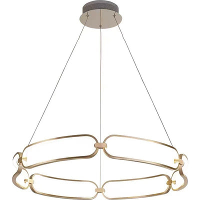 Contemporary Creative Circular Round Long Oval PC Aluminum Iron LED Chandelier For Living Room