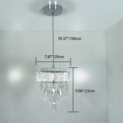 Contemporary Scandinavian Round Orb Crystal Stainless Steel LED Pendant Light For Living Room