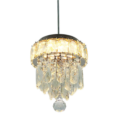 Contemporary Scandinavian Round Orb Crystal Stainless Steel LED Pendant Light For Living Room