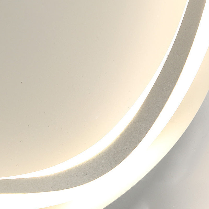 Modern Minimalist Wave Round Silicone Iron Aluminum LED Flush Mount Ceiling Light For Living Room