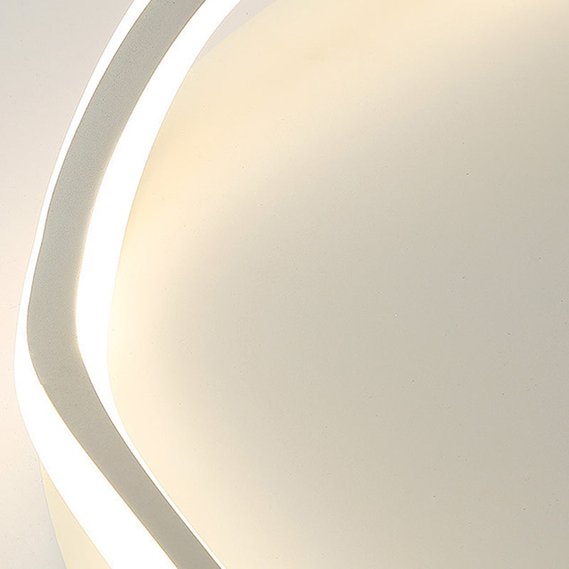 Plafonnier LED en silicone rond en fer aluminium à vague minimaliste moderne pour salon 