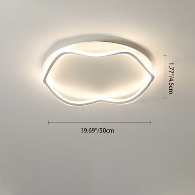 Modern Minimalist Wave Round Silicone Iron Aluminum LED Flush Mount Ceiling Light For Living Room