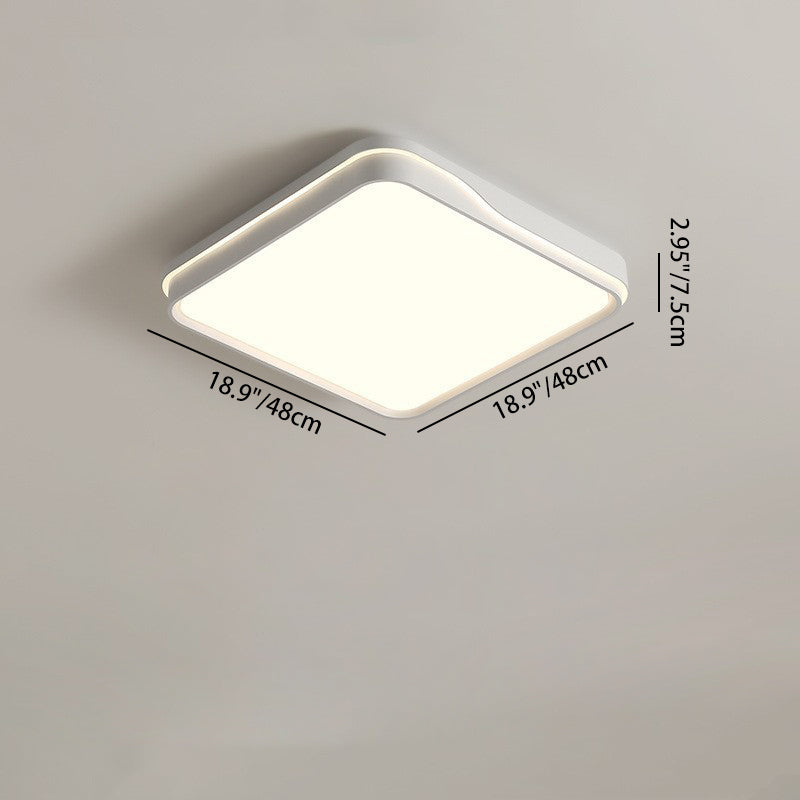 Modern Simplicity Round Square Rectangle Acrylic Iron LED Flush Mount Ceiling Light For Living Room