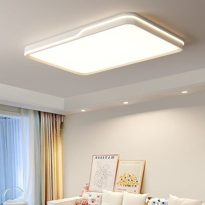 Modern Simplicity Round Square Rectangle Acrylic Iron LED Flush Mount Ceiling Light For Living Room