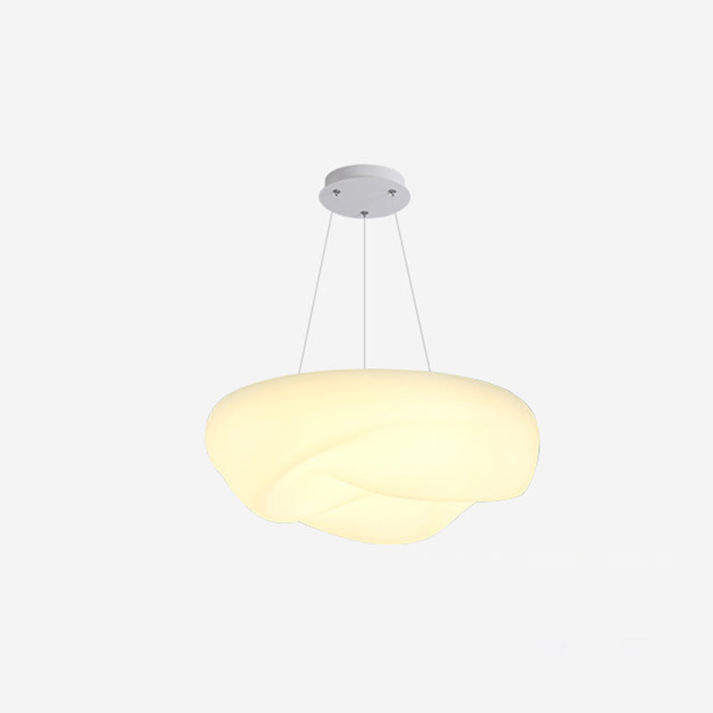 Lustre moderne minimaliste en nuages crème rond en matériel PE LED pour salon 