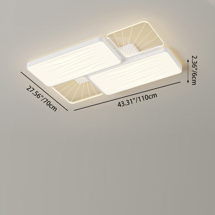Plafonnier LED en acrylique et fer de forme rectangulaire, carrée, ronde ou triangulaire minimaliste moderne pour salon 