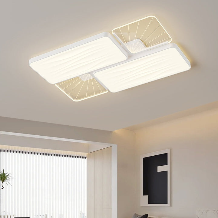 Plafonnier LED en acrylique et fer de forme rectangulaire, carrée, ronde ou triangulaire minimaliste moderne pour salon 