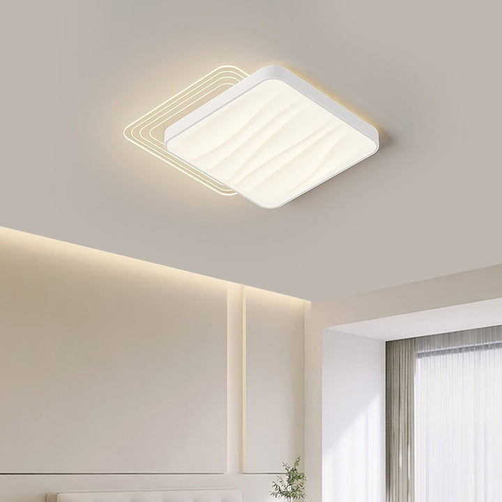 Plafonnier LED en acrylique et fer de forme rectangulaire, carrée, ronde ou triangulaire minimaliste moderne pour salon 