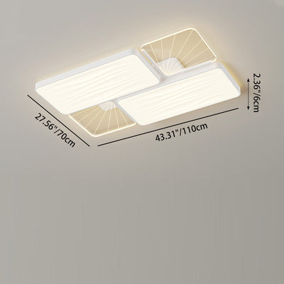 Modern Minimalist Rectangle Square Round Triangle Acrylic Iron LED Flush Mount Ceiling Light For Living Room