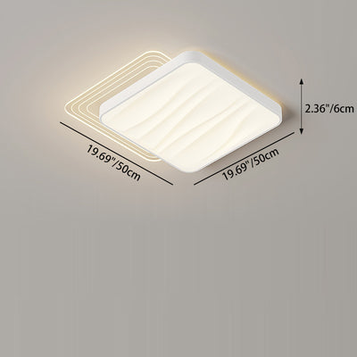 Modern Minimalist Rectangle Square Round Triangle Acrylic Iron LED Flush Mount Ceiling Light For Living Room