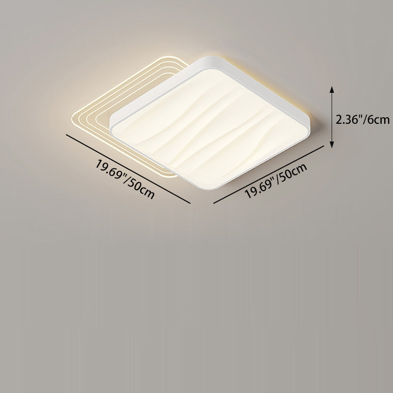 Modern Minimalist Rectangle Square Round Triangle Acrylic Iron LED Flush Mount Ceiling Light For Living Room