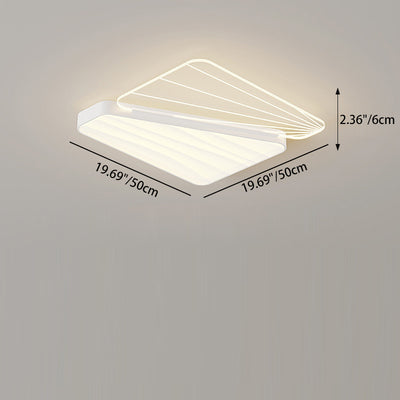 Modern Minimalist Rectangle Square Round Triangle Acrylic Iron LED Flush Mount Ceiling Light For Living Room