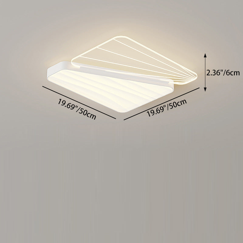 Modern Minimalist Rectangle Square Round Triangle Acrylic Iron LED Flush Mount Ceiling Light For Living Room
