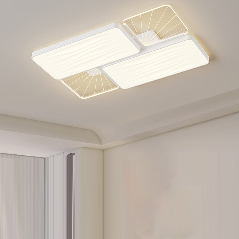 Modern Minimalist Rectangle Square Round Triangle Acrylic Iron LED Flush Mount Ceiling Light For Living Room