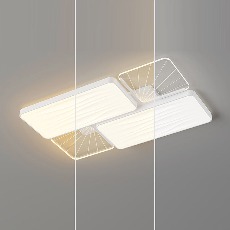 Modern Minimalist Rectangle Square Round Triangle Acrylic Iron LED Flush Mount Ceiling Light For Living Room