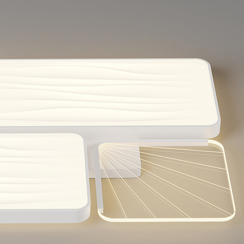Plafonnier LED en acrylique et fer de forme rectangulaire, carrée, ronde ou triangulaire minimaliste moderne pour salon 