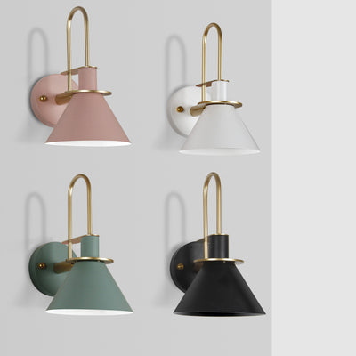 Contemporary Scandinavian Scalloped Curved Round Iron 1-Light Wall Sconce Lamp For Living Room
