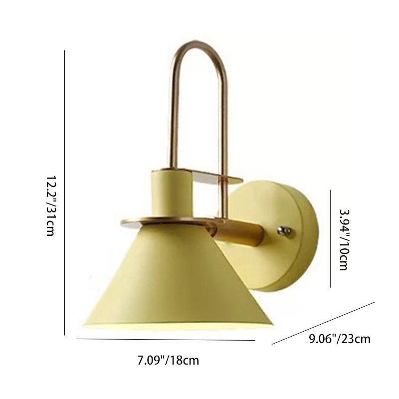 Contemporary Scandinavian Scalloped Curved Round Iron 1-Light Wall Sconce Lamp For Living Room
