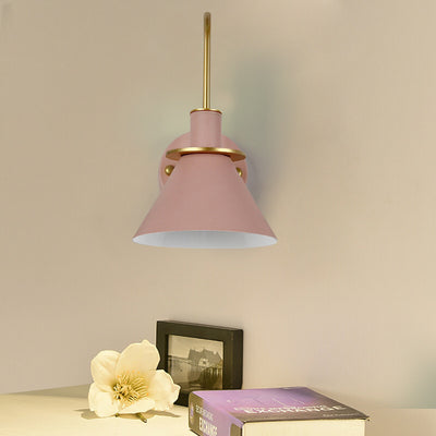 Contemporary Scandinavian Scalloped Curved Round Iron 1-Light Wall Sconce Lamp For Living Room
