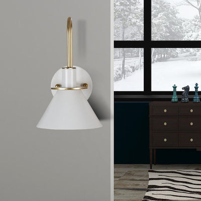 Contemporary Scandinavian Scalloped Curved Round Iron 1-Light Wall Sconce Lamp For Living Room