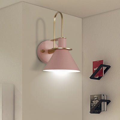 Contemporary Scandinavian Scalloped Curved Round Iron 1-Light Wall Sconce Lamp For Living Room